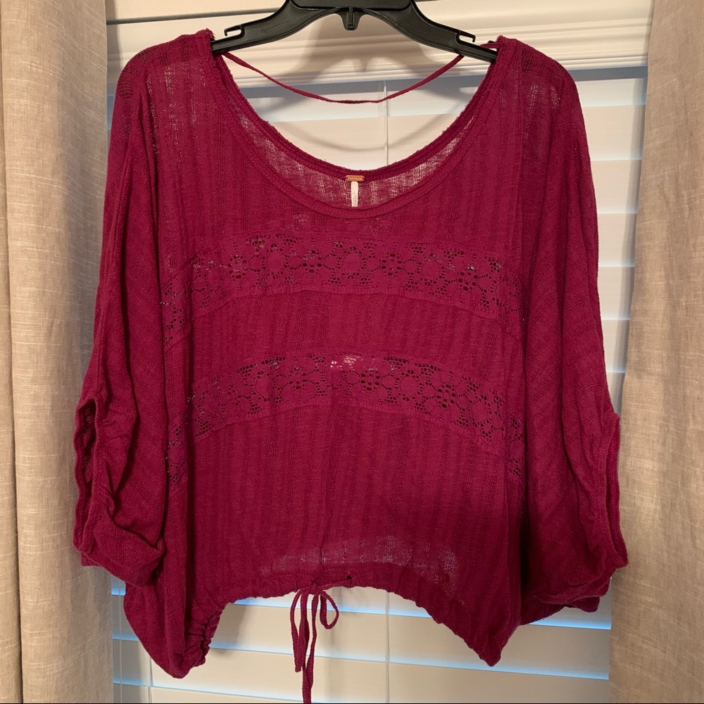 Free People Plum Lace Top - Picture 6 of 9